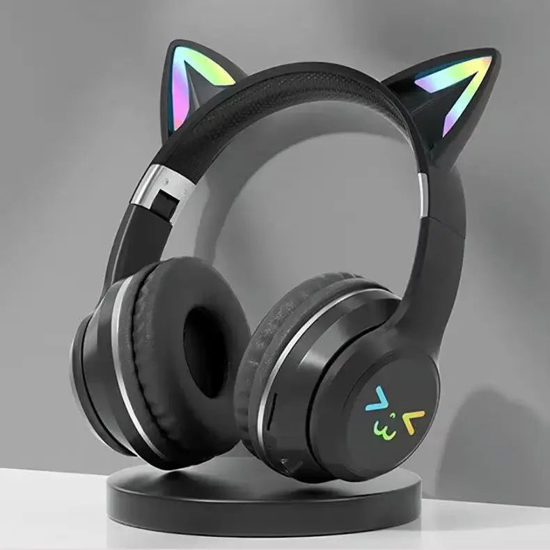 New Selling Gradient Cat Ear Wireless Connection Headset Wireless Esports Gaming Headset Long Standby Cute Cat Ear Headset